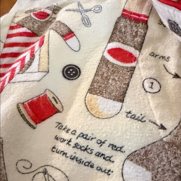 Nick & Nora Cream and Red Christmas  monkeys Pajama Set - Picture 6 of 12